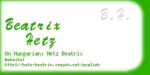 beatrix hetz business card